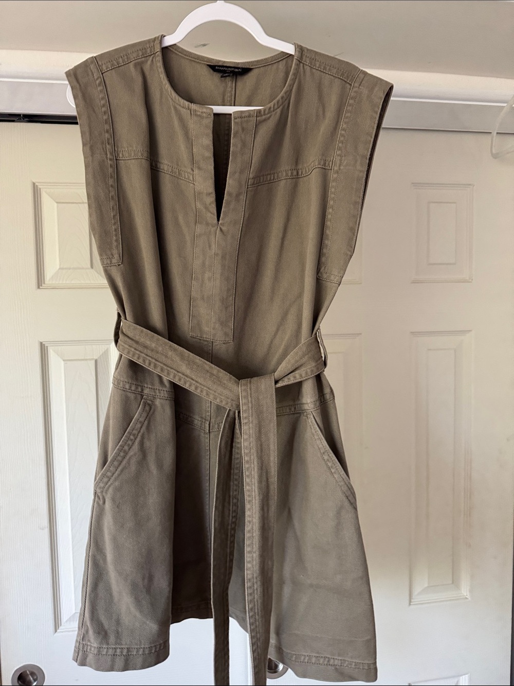 Banana Republic Olive Utility Mini Dress with Belt